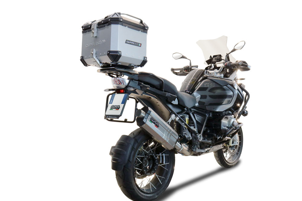 BMW R1200GS - Adventure 2017-2018 GPR Tech 35L Aluminum Top Case, Silver with Mounting Plate