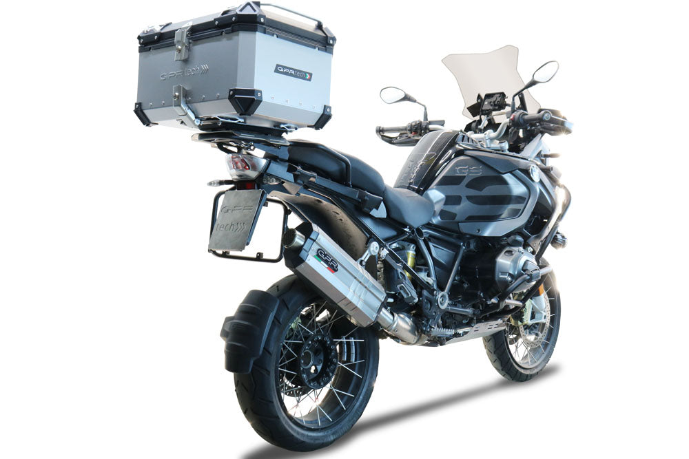 BMW F850GS Adventure 2021-2023 GPR Tech 55L Aluminum Top Case, Silver with Mounting Plate