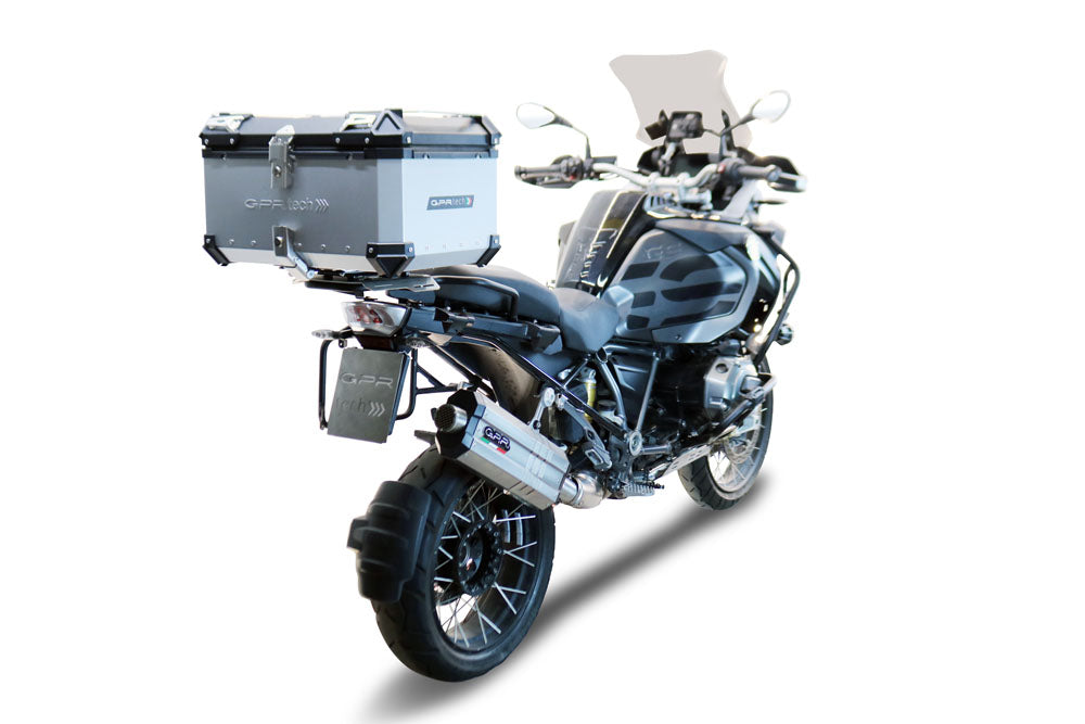 BMW R1250GS - Adventure 2021-2023 GPR Tech 55L Aluminum Top Case, Silver with Mounting Plate