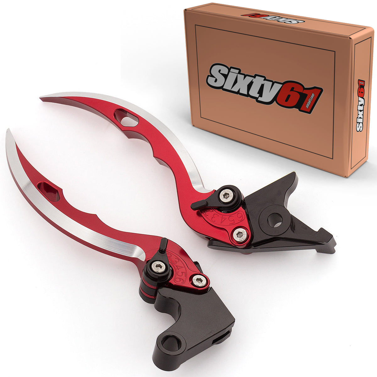 Suzuki Red Brake & Clutch Levers, Adjustable Blade Style