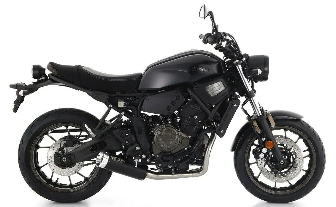 74509RBA Arrow Rebel Slip-on Exhaust, Aluminum End Cap for Yamaha XSR700 21-25