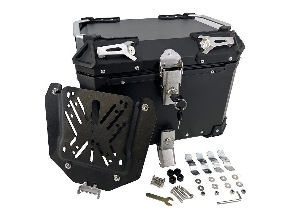 BMW R1250R R1250RS 2021-2023 GPR Tech 45L Aluminum Top Case, Black with Mounting Plate