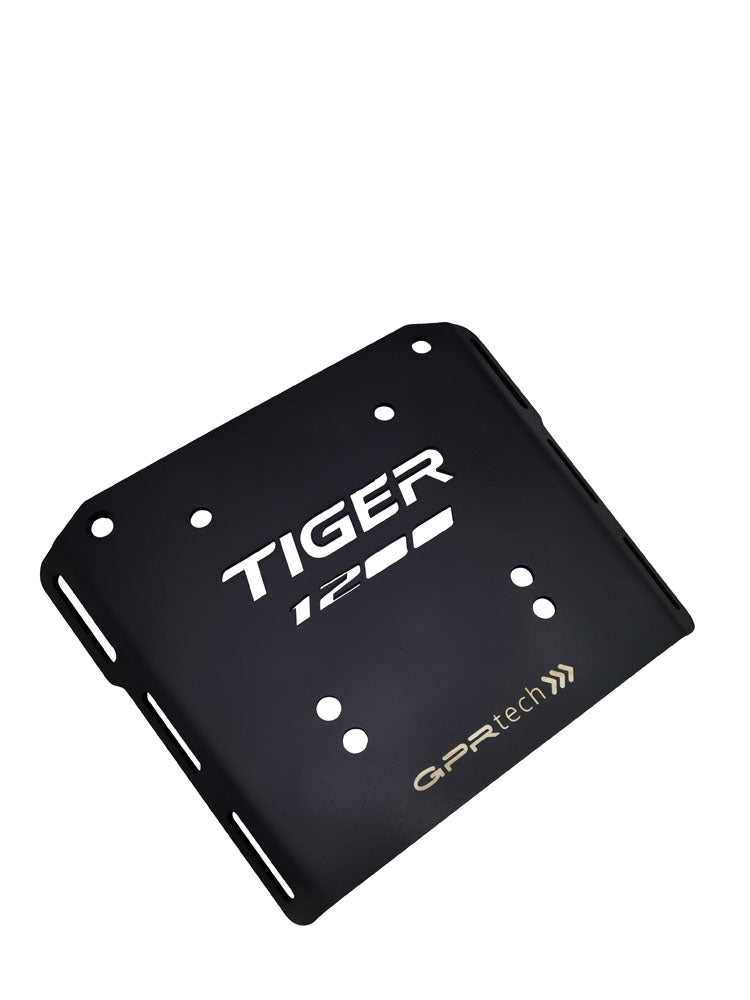 Triumph Tiger 1200 explorer XR - XRT - XCX - XCA 2017-2021 GPR Tech 55L Aluminum Top Case, Black with Mounting Plate