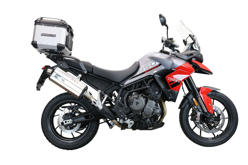 Triumph Tiger 900 2020-2023 GPR Tech 35L Aluminum Top Case, Silver with Mounting Plate