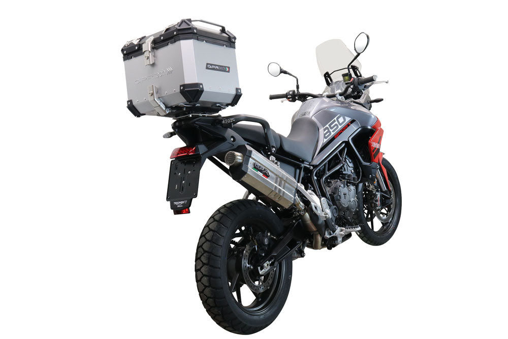 Triumph Tiger 1200 GT / Rally 2022-2023 GPR Tech 35L Aluminum Top Case, Silver with Mounting Plate