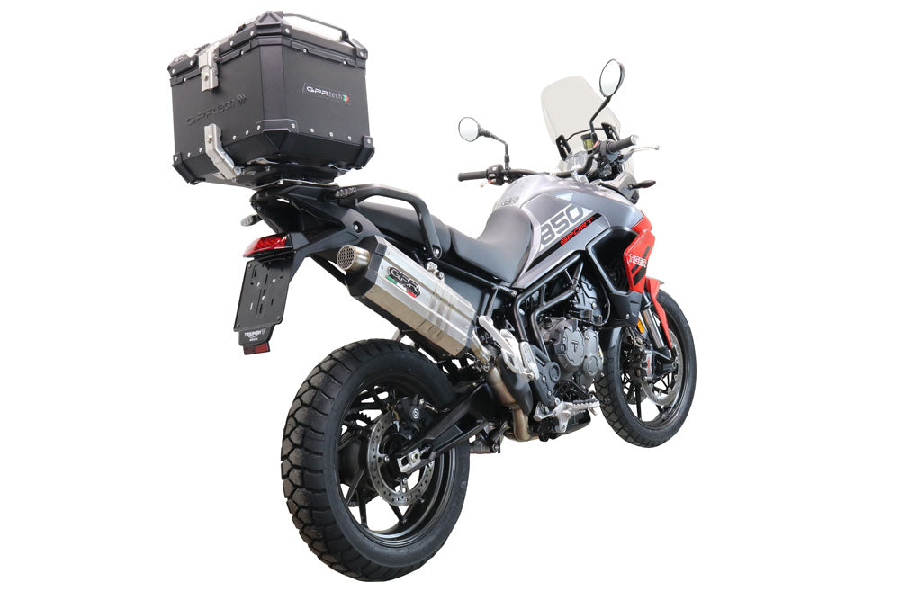 Triumph Tiger 850 Sport 2021-2023 GPR Tech 35L Aluminum Top Case, Black with Mounting Plate