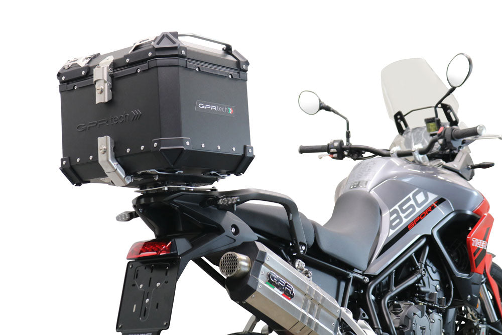 Triumph Tiger 900 2020-2024 GPR Tech 35L Aluminum Top Case, Black with Mounting Plate