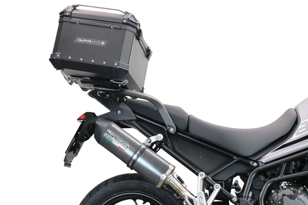 Triumph Tiger 900 2020-2023 GPR Tech 55L Aluminum Top Case, Black with Mounting Plate