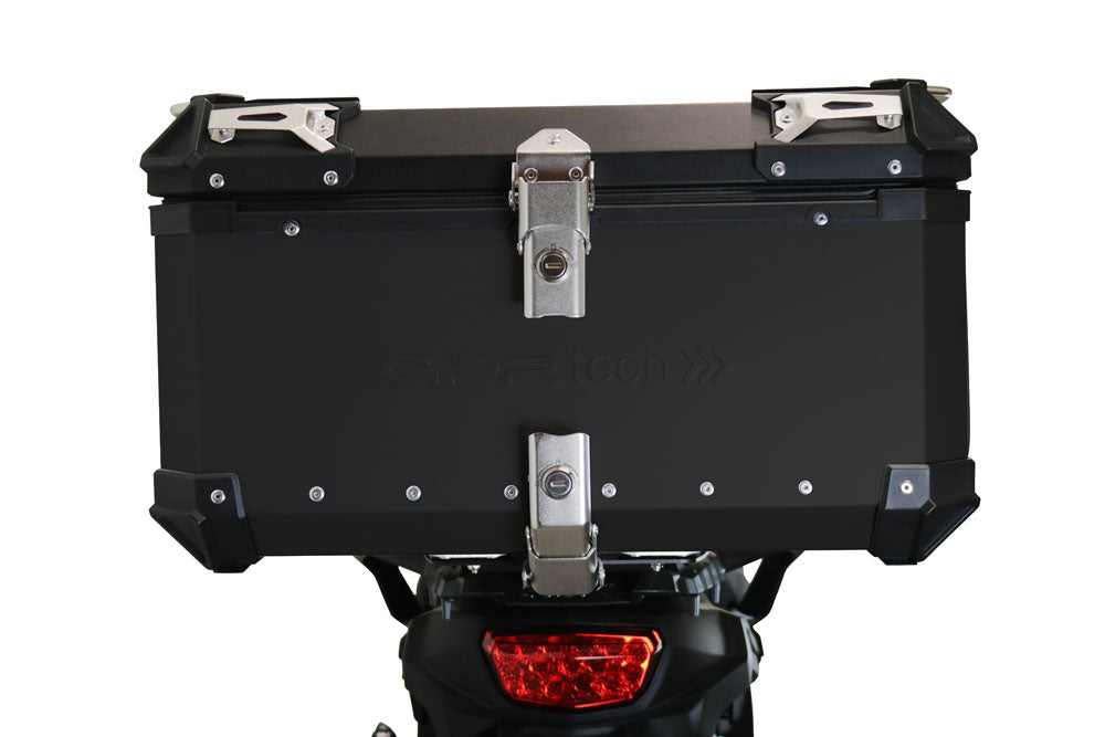 Suzuki V-Strom Dl 1000 2014-2016 GPR Tech 55L Aluminum Top Case, Black with Mounting Plate