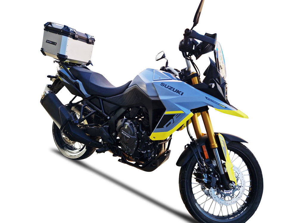 Suzuki V-Strom 800DE 2023-2024 GPR Tech 45L Aluminum Top Case, Silver with Mounting Plate