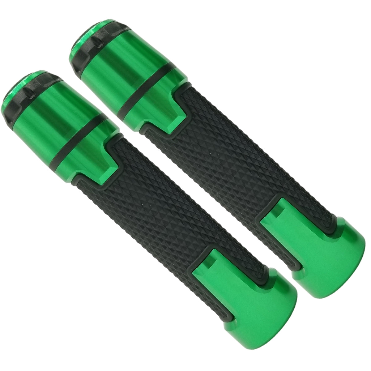 Honda CBR Black and Green Aluminum / Rubber Gel Grips