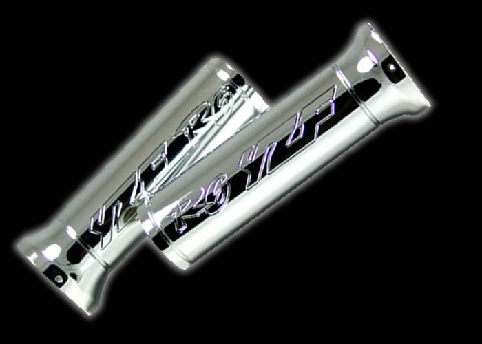 Yamaha "R6 YZF" Engraved Chrome Grips- OPEN ENDS