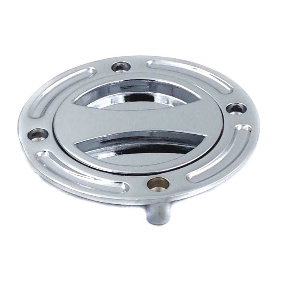 Suzuki 4-Hole Gas Cap in Chrome for GSXR 600 750 1000, Hayabusa (1st Gen), SV650, TL1000R