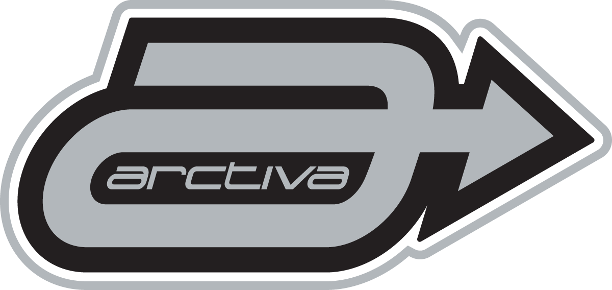 ARCTIVA Arctiva 'a' Logo Decal - Black/Silver - 50 pack 4320-0464