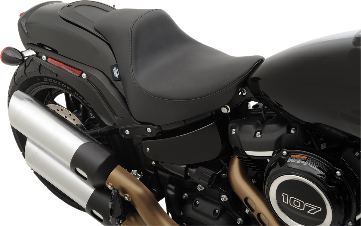 DRAG SPECIALTIES EZ-Solo Seat - Smooth - Solar-Reflective Leather - FXFB '18-'22 ACT EZ-ON STYLE 0802-1127