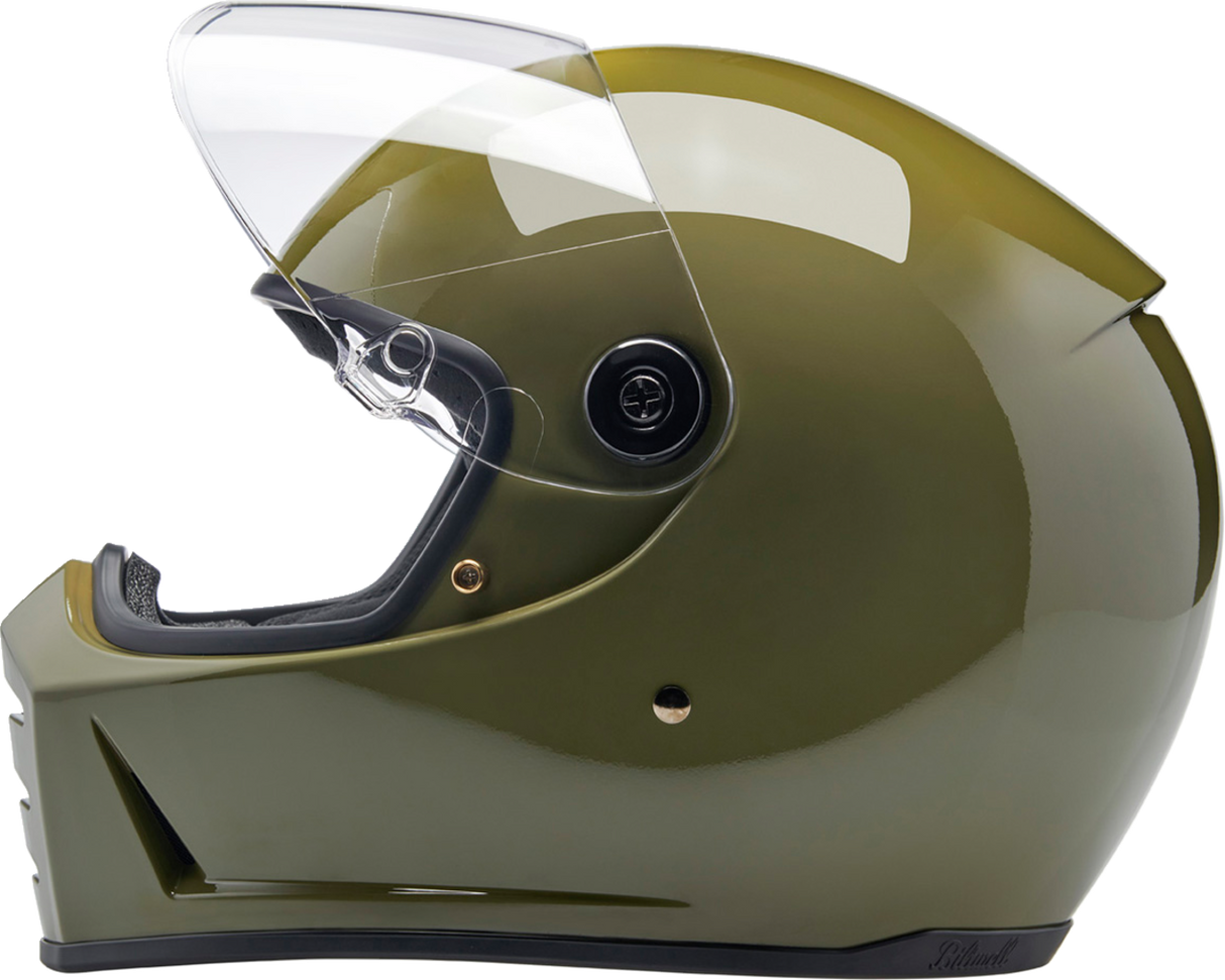 BILTWELL Lane Splitter Motorcycle Helmet - Gloss Olive Green - Small 1004-154-502