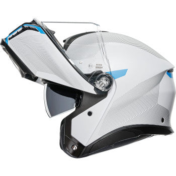 AGV Tourmodular Motorcycle Helmet - Frequency - Light Gray/Blue - Large 211251F2OY00614