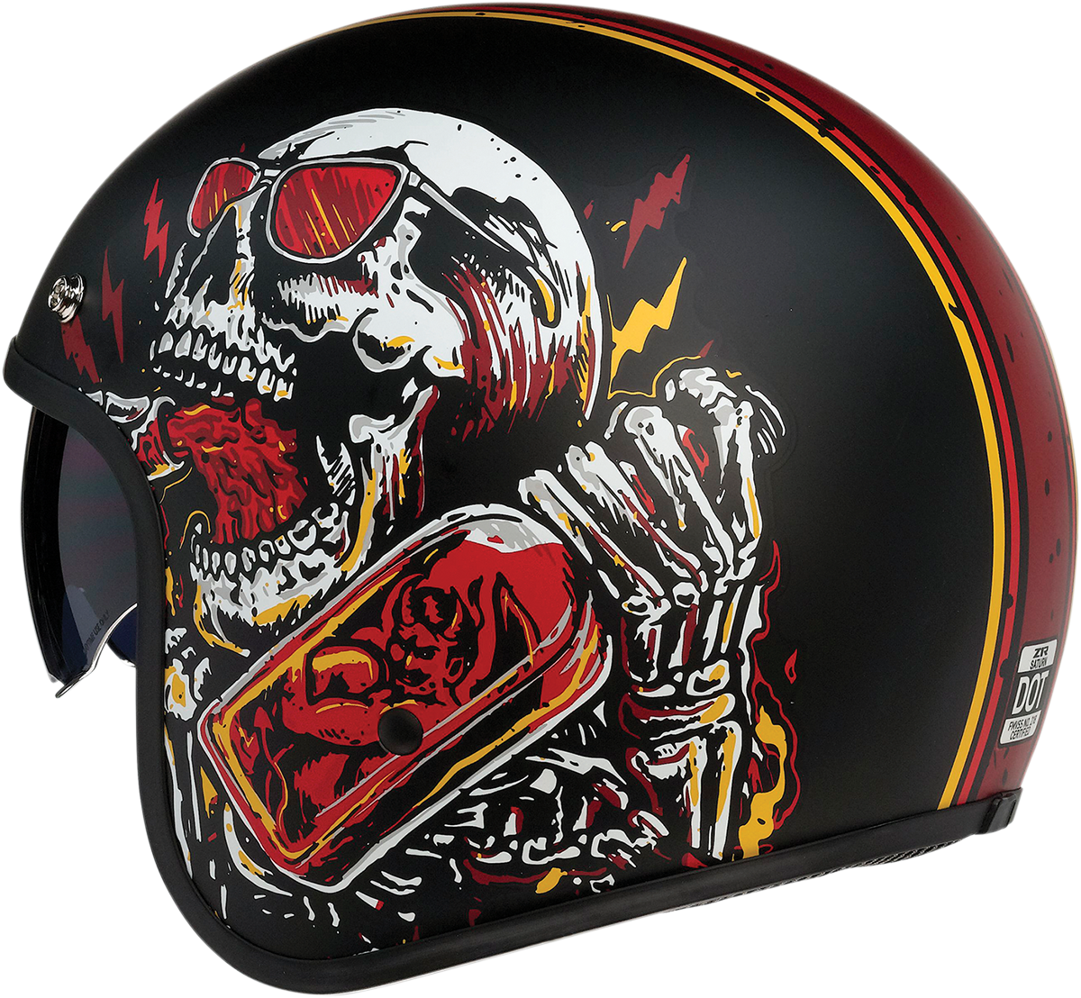 Z1R Saturn Motorcycle Helmet - Devil Made Me - Black/Red - Small 0104-2817