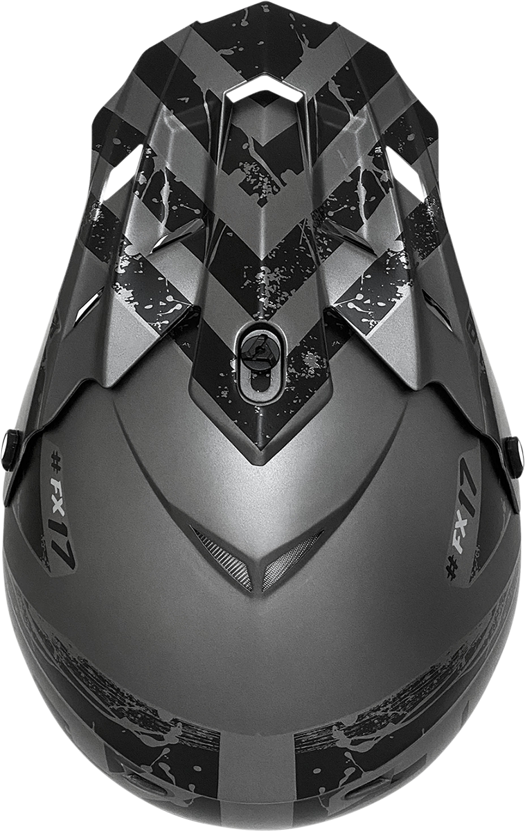 AFX FX-17Y Motorcycle Helmet - Attack - Frost Gray/Matte Black - Medium 0111-1397