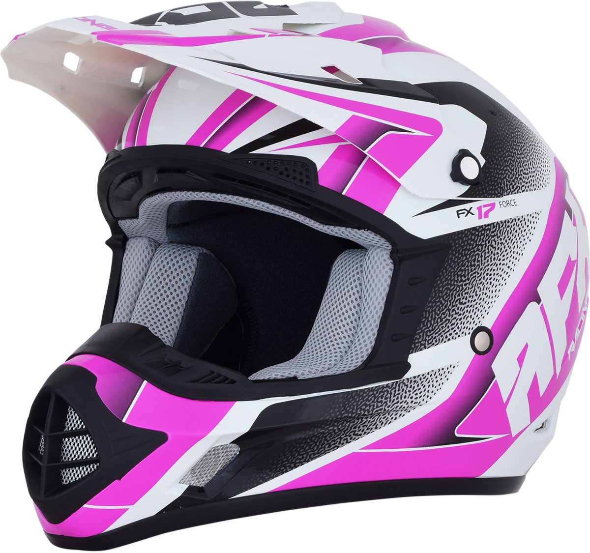 AFX FX-17 Motorcycle Helmet - Force - Pearl White/Fuchsia - Medium 0110-5257