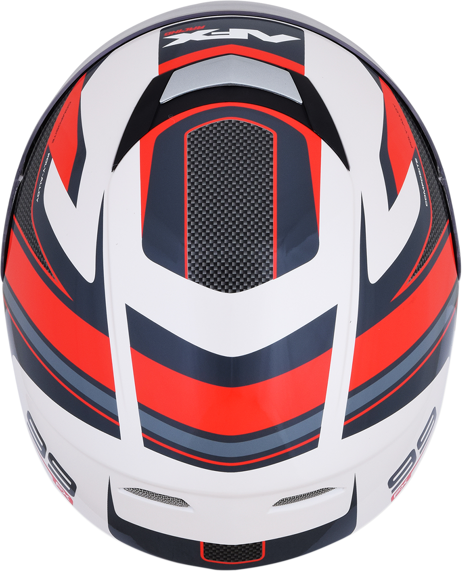 AFX FX-99 Motorcycle Helmet - Recurve - Pearl White/Red - Medium 0101-11127