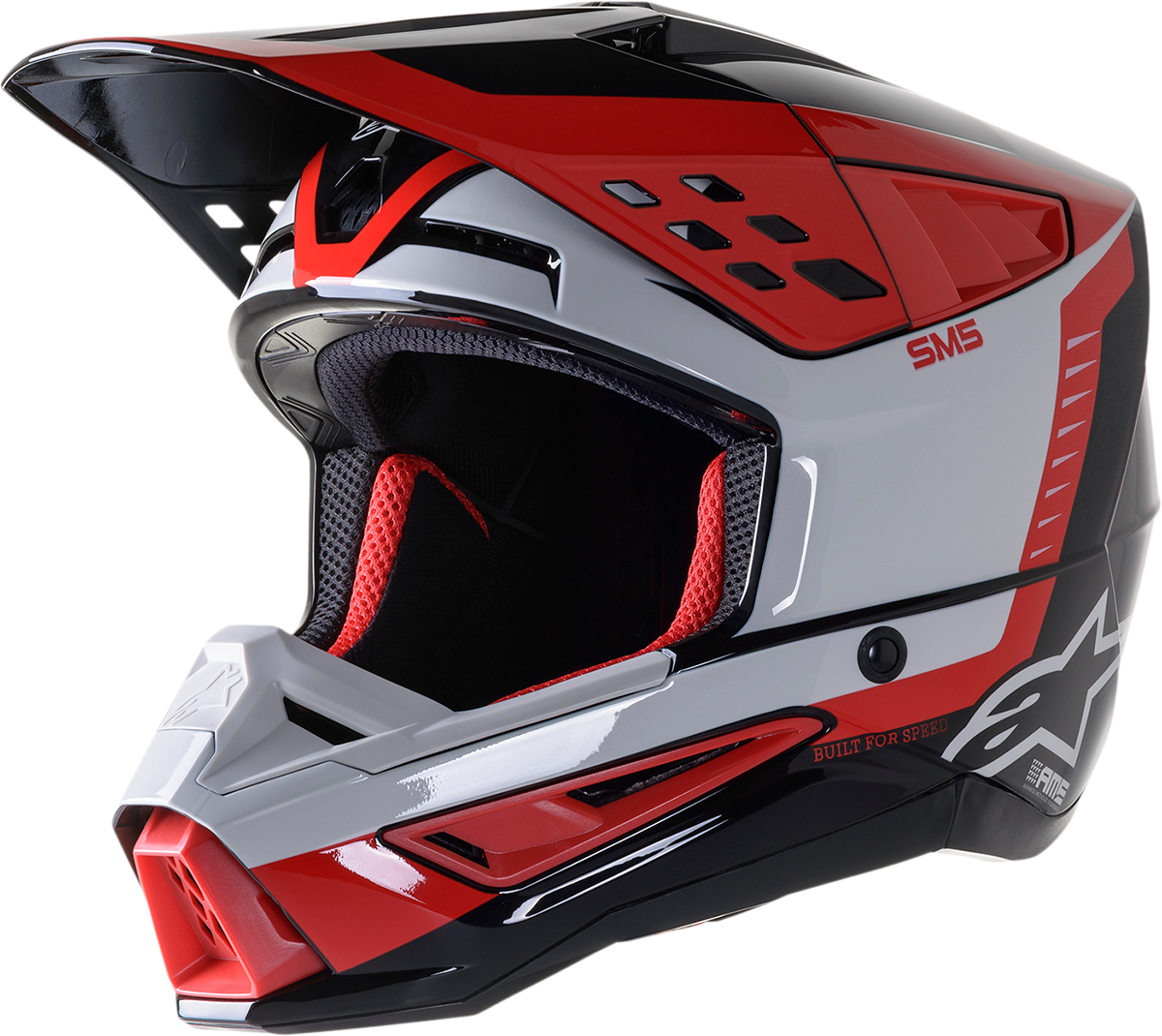 ALPINESTARS SM5 Motorcycle Helmet - Beam - Black/Gray/Red - Medium 8303722-1313-MD