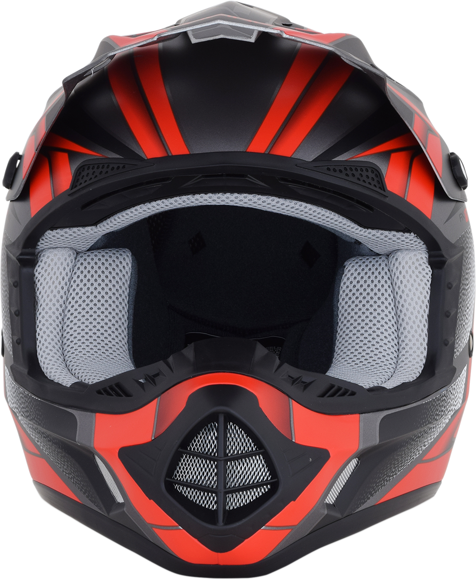 AFX FX-17 Motorcycle Helmet - Force - Frost Gray/Red - Large 0110-5205