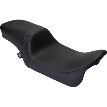 DRAG SPECIALTIES Predator 2Up Seat - Solar Leather - Black - Smooth - FLH '08-'23  0801-1495