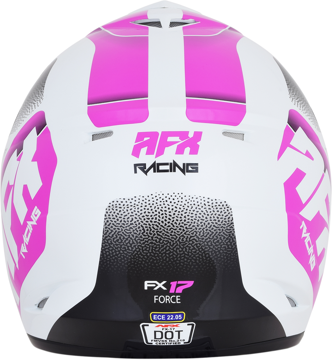 AFX FX-17 Motorcycle Helmet - Force - Pearl White/Fuchsia - Medium 0110-5257