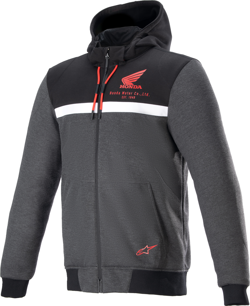 ALPINESTARS Honda Chrome Street Hoodie - Black/Gray/Red - Large 4201323-1908-L