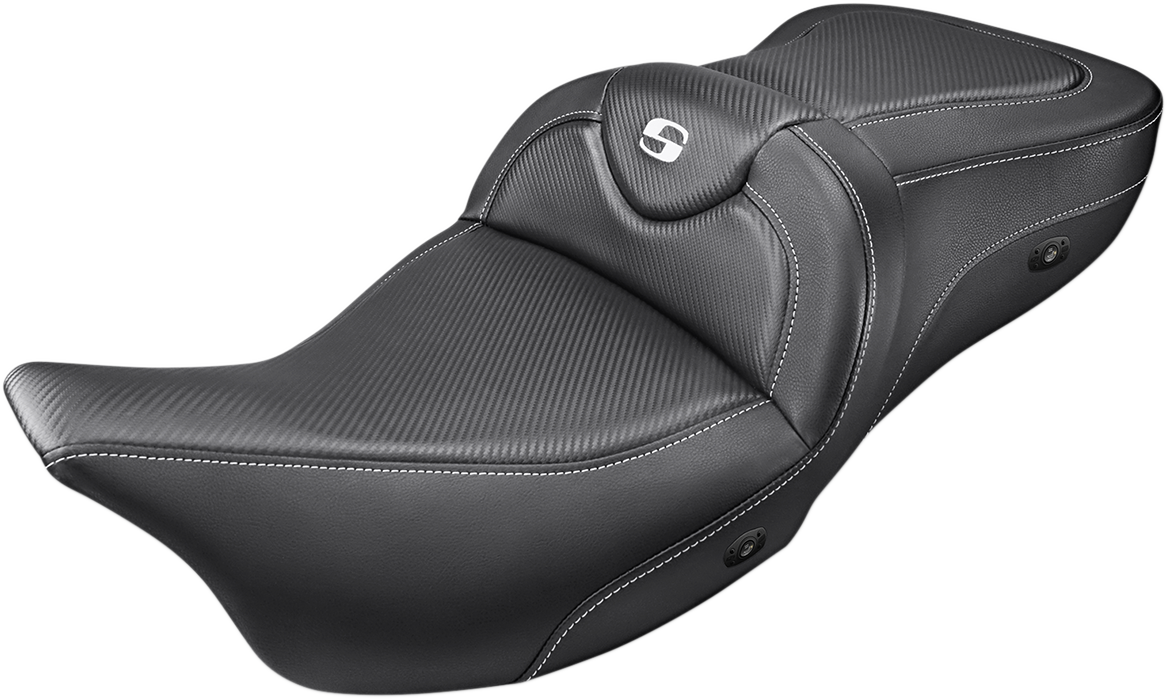 SADDLEMEN Heated Roadsofa Seat - Carbon Fiber - without Backrest - '08-'23 FL 808-07B-185HCT