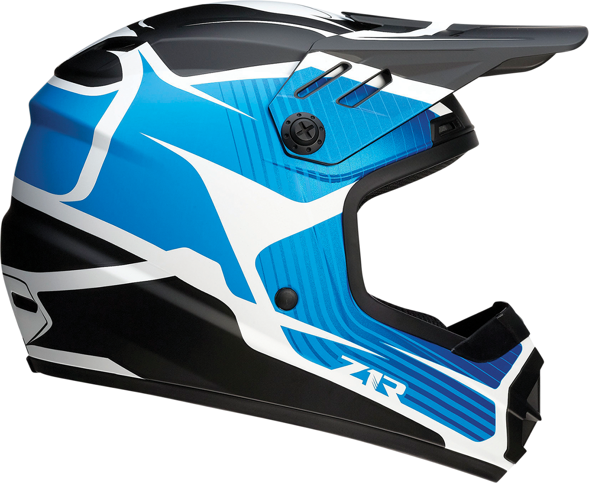 Z1R Youth Rise Motorcycle Helmet - Flame - Blue - Medium 0111-1449