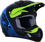 AFX FX-17 Motorcycle Helmet - Aced - Blue/Lime - Medium 0110-6500