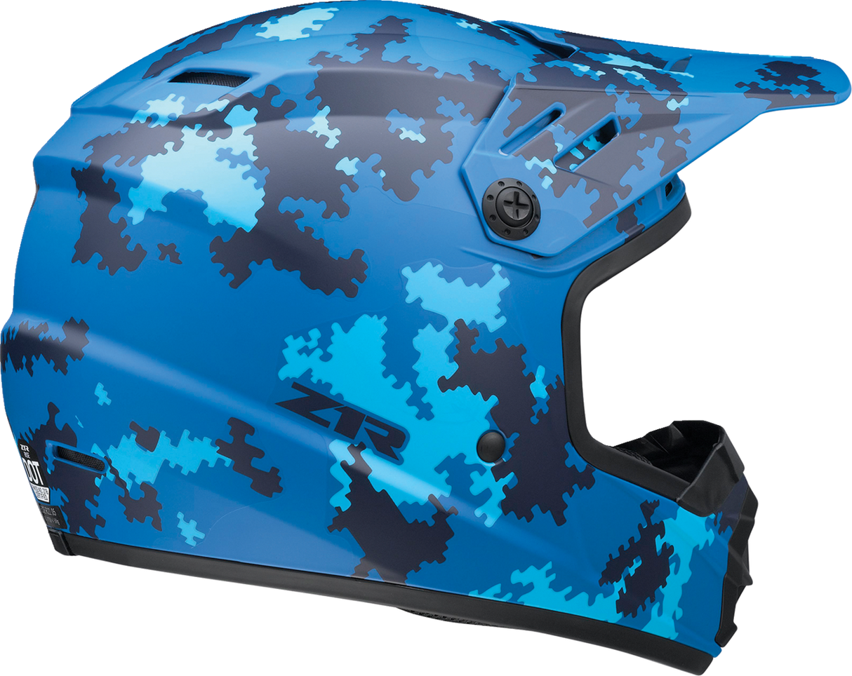 Z1R Youth Rise Motorcycle Helmet - Digi Camo - Blue - Medium 0111-1464