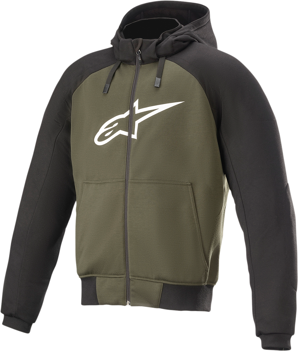 ALPINESTARS Chrome Hoodie - Black/Green - 2XL 4200918-1681-2X