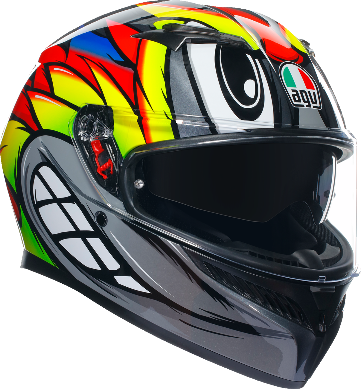 AGV K3 Motorcycle Helmet - Birdy 2.0 - Gray/Yellow/Red - Large 2118381004012L