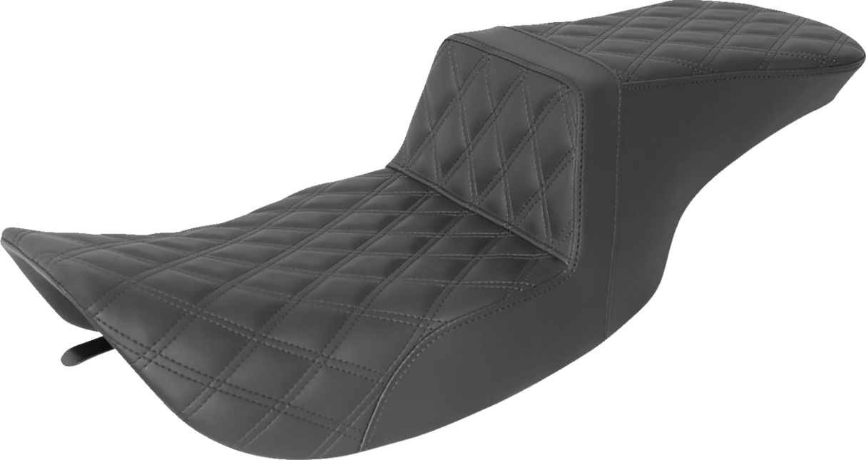 SADDLEMEN Step-Up Seat - Full Lattice Stitch - Black - FLH 897-06-195