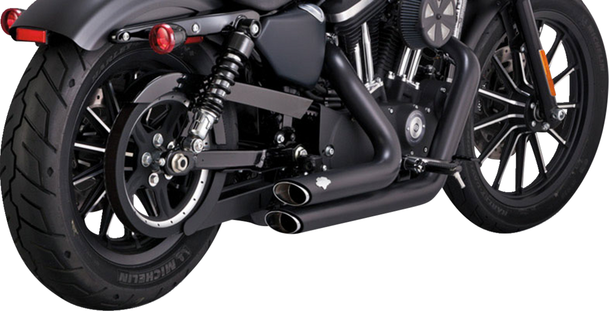 VANCE & HINES Shortshots Staggered Exhaust System - Black Iron 883 /1200 47329