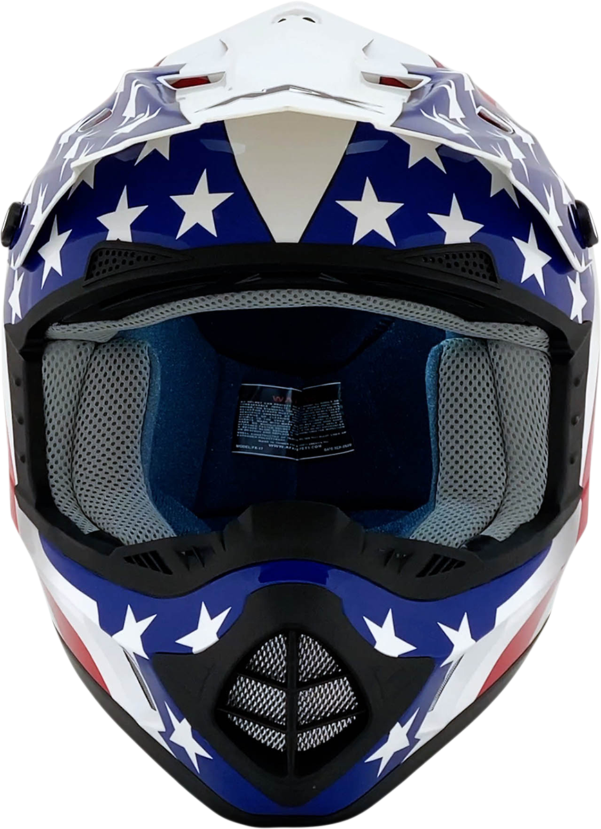 AFX FX-17 Motorcycle Helmet - Flag - White - Medium 0110-2376