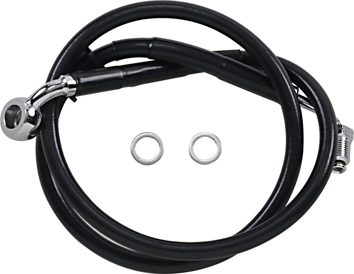 DRAG SPECIALTIES Brake Line - +8" - Black - '18-'21 Softail 618604-8BLK