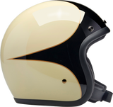 BILTWELL Bonanza Motorcycle Helmet - Gloss Vintage White/Black Scallop - XS 1001-559-201