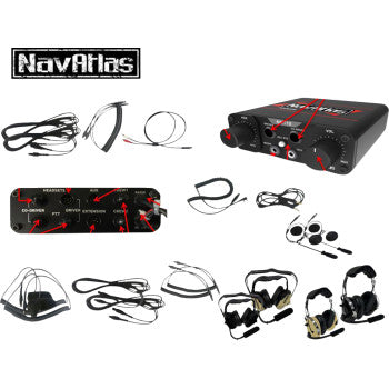 NAVATLAS Intercom/Radio and Headset Kit - 2-Seat - Black NIROHBK2