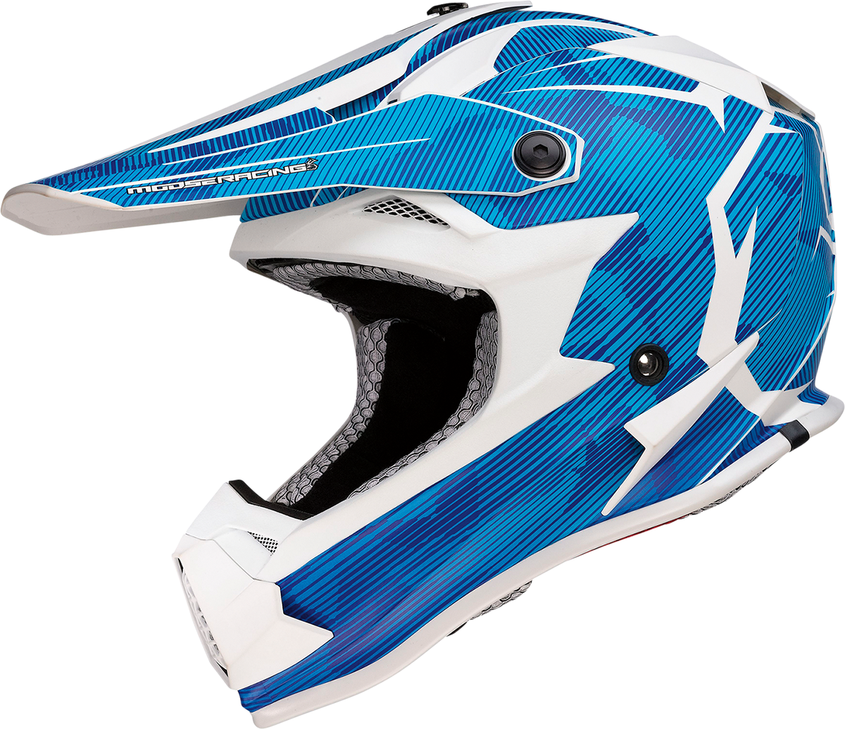 MOOSE RACING Youth F.I. Helmet - Agroid Camo - MIPS® - Blue/White - Small 0111-1532