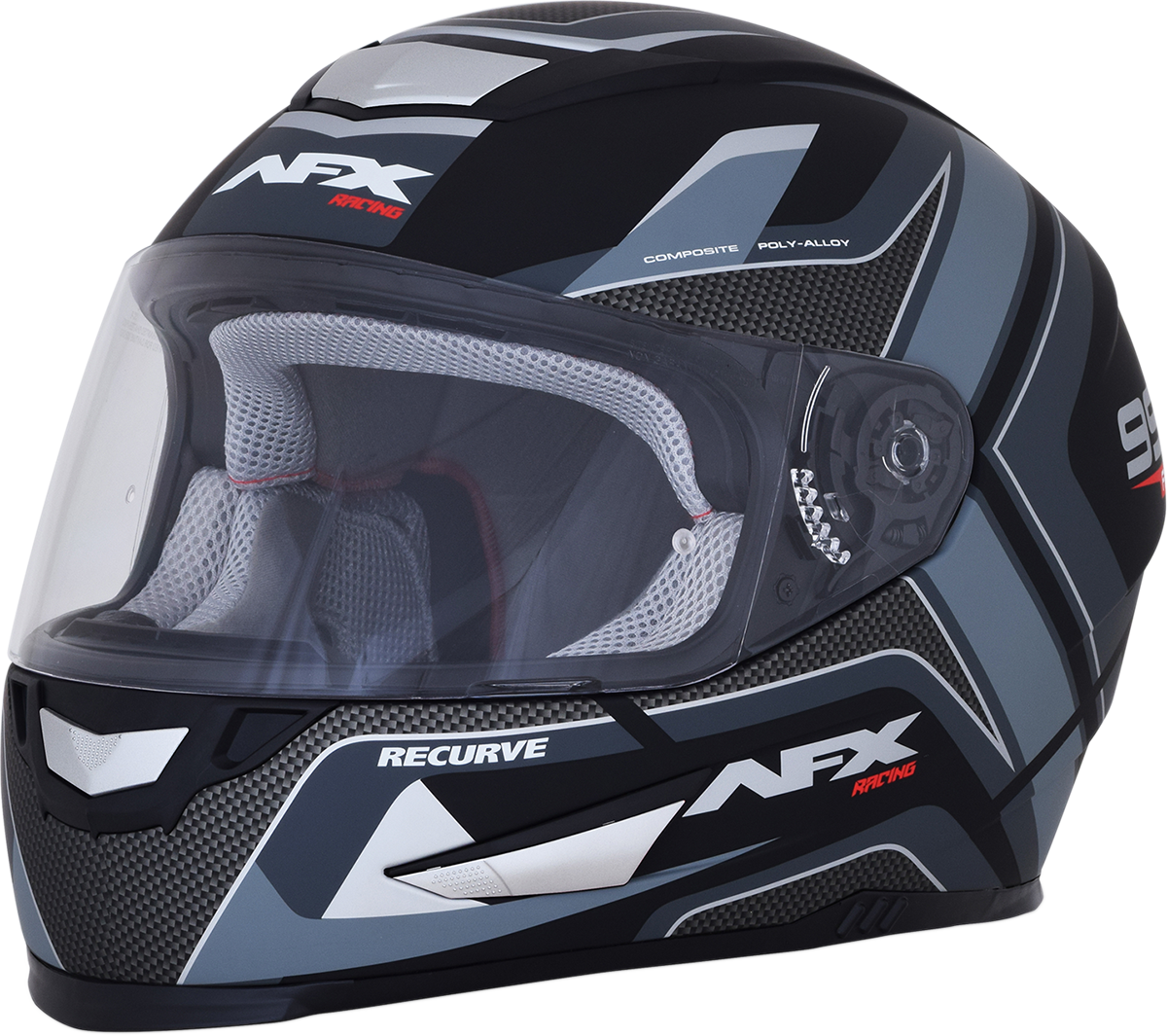 AFX FX-99 Motorcycle Helmet - Recurve - Matte Black/Gray - Small 0101-11136