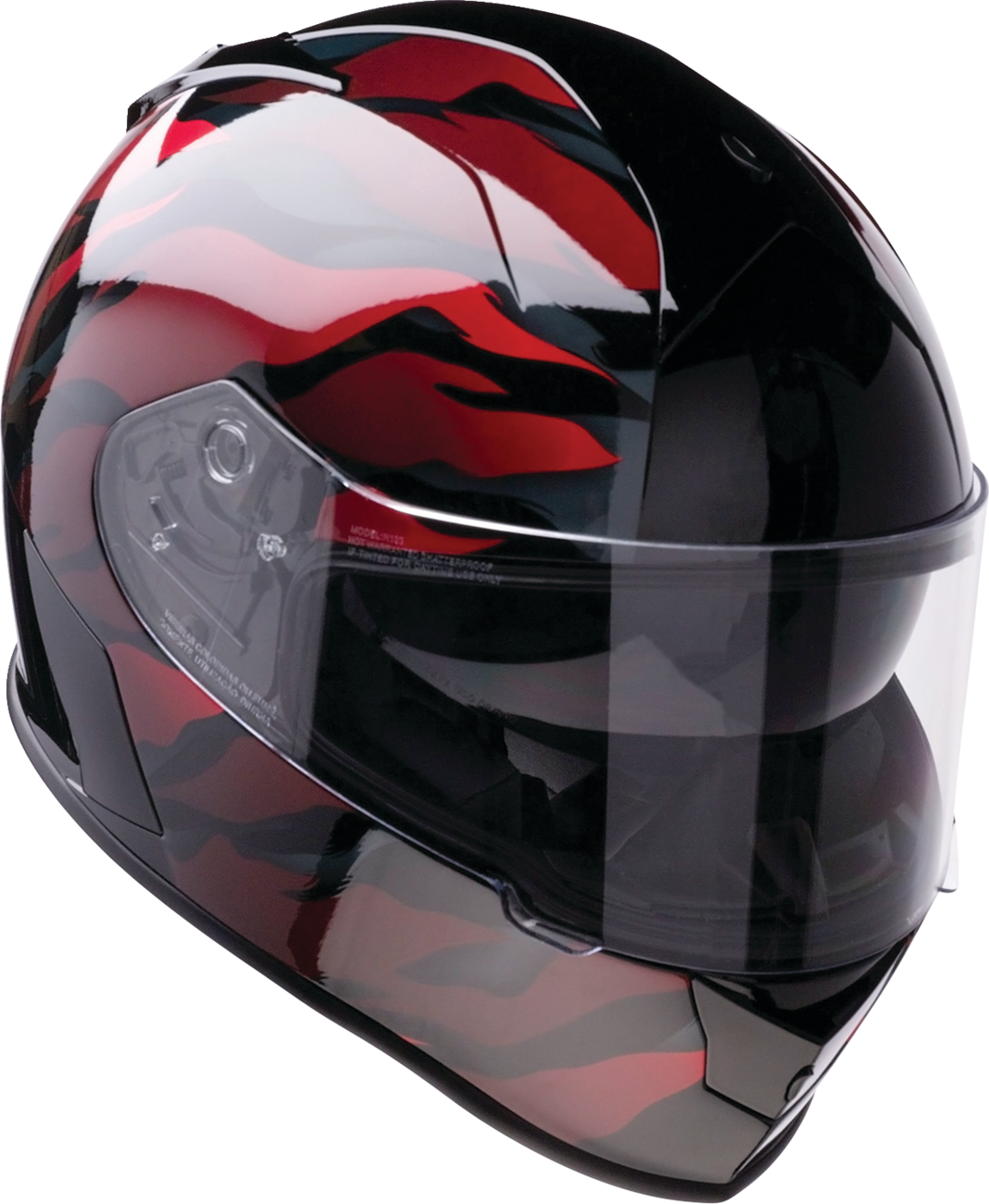 Z1R Warrant Motorcycle Helmet - Panthera - Black/Red - Large 0101-15208