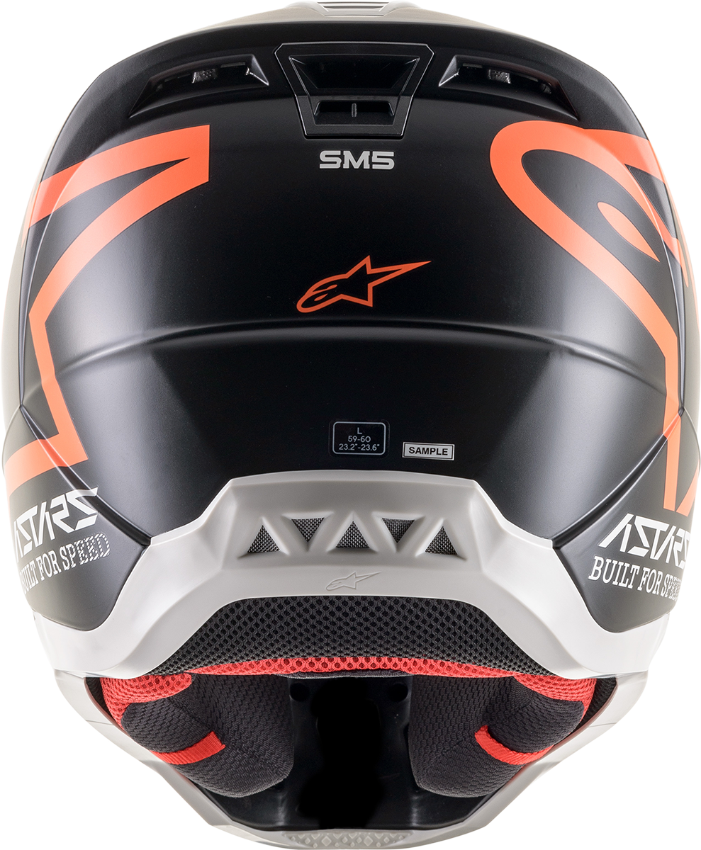 ALPINESTARS SM5 Motorcycle Helmet - Compass - Matte Black/Orange Fluo - Large 8303321-1149-LG