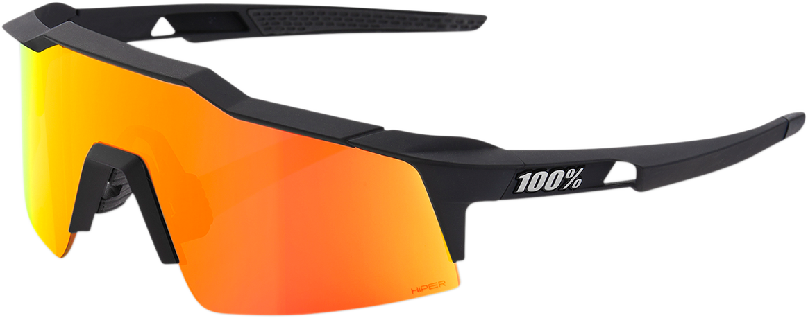 100% Speedcraft XS Sunglasses - Black - Red Mirror 60009-00008