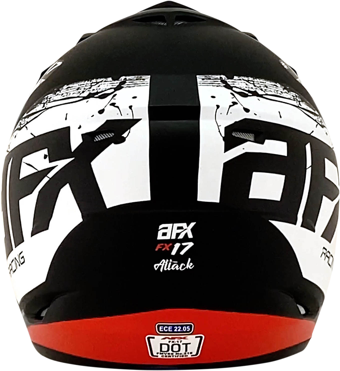 AFX FX-17 Motorcycle Helmet - Attack - Matte Black/Red - XS 0110-7148