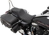 DRAG SPECIALTIES Predator III 2-Up Seat - Double Diamond - Silver Thread 0801-1305