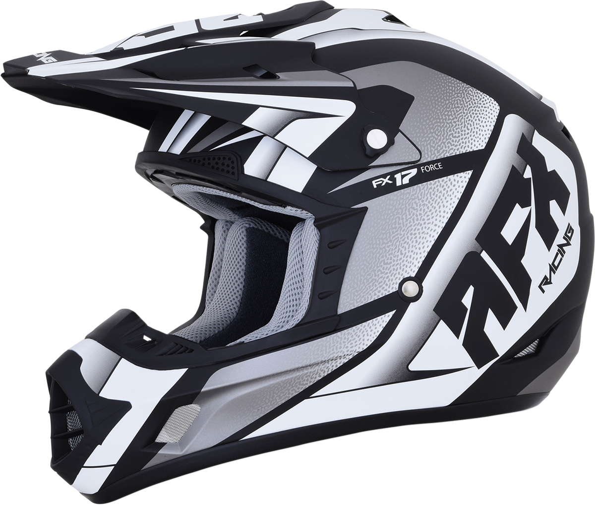 AFX FX-17 Motorcycle Helmet - Force - Matte Black/White - Small 0110-5197